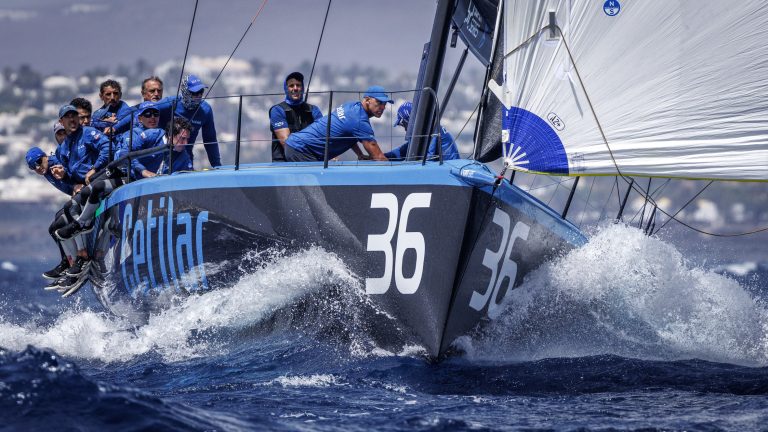 Cetilar racing downwind under spinnaker in the 52 Super Series