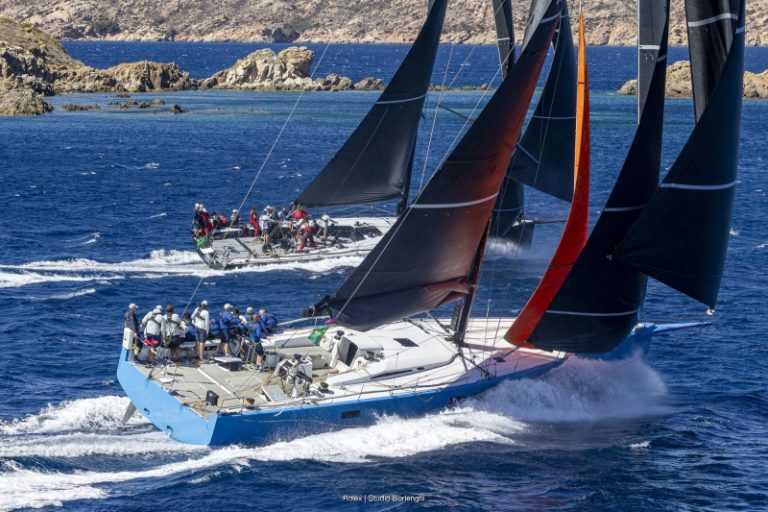 Maxi 3 class boats Artemis Bleu and Manticore racing at the Maxi Yacht Rolex Cup 2026